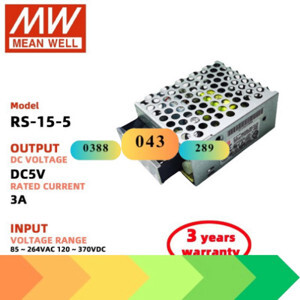 Bộ nguồn Meanwell RS-15-5 (15W/5V/3A)