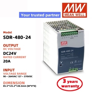Bộ nguồn Meanwell SDR-480-24 (480W/24V/20A)