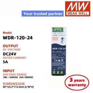 Bộ nguồn Meanwell WDR-120-24 (120W/24V/5A)