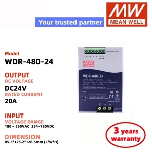 Bộ nguồn Meanwell WDR-480-24 (480W/24V/20A)