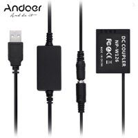 Bộ nguồn USB Andoer CP-W126 Bộ ghép nối DC Pin giả Thay thế pin NP-W126 với Bộ chuyển đổi USB DC Cáp nguồn Đầu vào USB đơn Tương thích với Fujifilm X-T2 X-T3 X-T10 X-T20 X