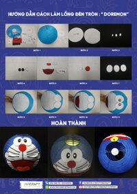 Bộ nguyên liệu lồng đèn tròn "Doremon"