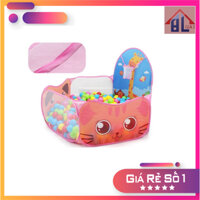 Bộ nhà bóng rổ kèm 100 bóng.Quây bóng cho bé gấp gọn tự bung có cột bóng rổ