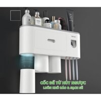 Bộ Nhả Kem Đánh Răng Tự Động, Kệ Đựng Bàn Chải Thông Minh OENON (Tặng Miếng Dán) x