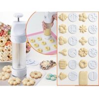 Bộ nhấn bánh quy Cookies press nhựa (11 mặt nhấn + 6 đui bắt kem) VỎ TRẮNG