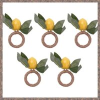 Bộ nhẫn khăn ăn chanh, Nhẫn khăn ăn giấm chanh, Giá đỡ khăn ăn tại bàn ăn cho gia đình, Bàn ăn, Trang trí ngày lễ