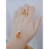 Bộ nhẫn và dây chuyền tỳ hưu bạc cho nữ giá ctv - Trang sức bạc đẹp hjc