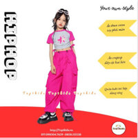 Bộ nhảy quần joger túi hộp nữ. Quần Hiphop kaki túi hộp mềm cho 25-45kg - 3KBB1808.10.16B 💖CK1💖