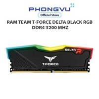 Bộ nhớ/ RAM Team T-Force Delta Black RGB 8GB (1x8GB) DDR4 3200 Mhz (TF3D48G3200HC16C01) - Bảo hành 60 tháng