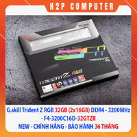 Bộ nhớ trong Ram G.skill Trident Z RGB 32G ( 2x16G) DDR4-3200MHz-F4-3200C16D-32GTZR - New - Chính hãng - BH 36 Tháng