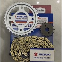 bộ nhông sên dĩa axelo 125 sên vàng côn tay 2 thắng đĩa Suzuki chính hãng