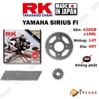 Bộ Nhông Sên dĩa Cho Sirius Fi RK Chính Hãng Nhông Dĩa Thép Sên Không Phốt