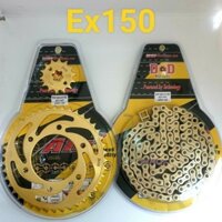 Bộ Nhông Sên Dĩa DID Dĩa Vàng Cho Dòng Xe EXCITER 135-150, SIRIUS RC-Fi Của YAMAHA ( Vỉ theo bộ)