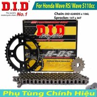 Bộ Nhông Sên Dĩa DID Honda Wave RS, Future NEO, Wave S110cc Sên DID 10ly Thái Lan