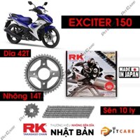 Bộ Nhông Sên Dĩa Exciter 150 RK Chính Hãng Thông Số Zin Nhập Nhật 100% Cực Bền