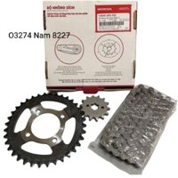 Bộ nhông sên dĩa, xích tải DREAM, WAVE ALPHA, ZX... zin Honda