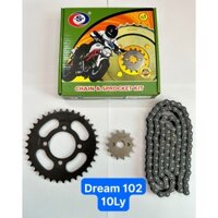 Bộ nhông xích (SÊN NHÔNG DĨA) DREAM,WAVE (102L) SÊN 10LY