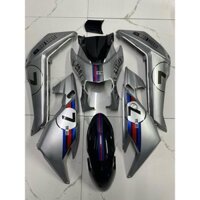 Bộ nhựa 8 món trắng bóng gắn xe x men kèm tem hổ, tem chỉ đỏ, tem s7...(tặng kèm 4 ốc màu) phụ tùng phụ kiện