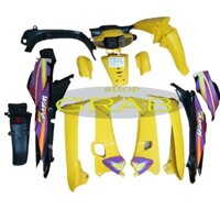 Bộ nhựa cao cấp xe Wave ZX - Wave Anpha - Wave 110 đời 1997 đến 2006 Màu Vàng sườn Đen