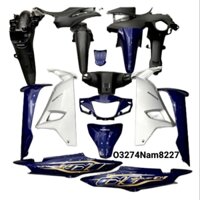 Bộ nhựa dàn áo, võ xe WAVE A, ALPHA 110 xanh tím zin Honda