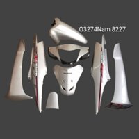 Bộ nhựa dàn áo, võ xe WAVE A, Alpha 2011 bạc zin Honda
