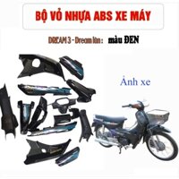 Bộ nhựa Màu Đen gắn xe Dream 3 (Dream lùn) - Dàn áo xe máy Dream lùn màu Đen