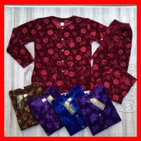 Bộ nhung hoa bà già mặc thu đông loại 1 tuyết dày đẹp rộng rãi bộ quần áo quà tặng cho bà cho mẹ lớn tuổi mặc chơi tết