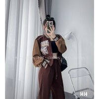 Bộ nỉ bomber thêu