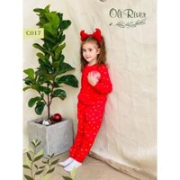 Bộ nỉ bông đỏ tim ánh kim