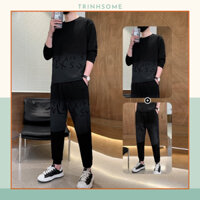 Bộ nỉ bông Set đồ thể thao thu đông dài tay co dãn, thoải mái họa tiết chữ loang màu trẻ trung năng động. MÃ: MD.BC