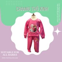 Bộ nỉ da cá bé gái LitiBaby hình elsa và anna size 8-24kg