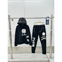 Bộ Nỉ Dài Tay Philip Plein In Đầu Lâu Xương Chéo Siêu Cá Tính - Set Bộ Thu Đông Dài tay Cho Nam Chất Nỉ Philip Plein