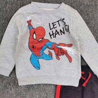 Bộ nỉ hoạ tiết người nhện bắn tơ cho bé trai