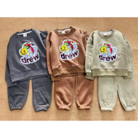 bộ nỉ lót bông bé trai bé gái vải xuất khẩu