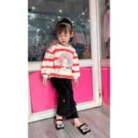 Bộ nỉ lót nhung bé gái qc