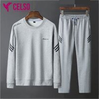 Bộ nỉ nam, bộ thể thao nam cao cấp vải mềm mại CELSO Bộ quần áo nam mùa đông, bộ mặc nhà, đi chơi, tập luyện KP085