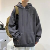 Bộ Nỉ Nam Nữ Thu Đông Trơn - Set Đồ Thể Thao Mặc Nhà Unisex, Áo Khoác Hoodie Sweter Dài Tay Có Nón Quần Jogger G5 - LẺ AK HD NỈ XÁM TRƠN,XL DƯỚI 73KG