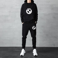 Bộ nỉ nam thể thao bmw , set quần áo nam thu đông, áo hoodie mũ 2 lớp , chất nỉ dầy dặn không xù,