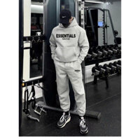 Bộ nỉ nam thể thao esential, set quần áo nam thu đông, áo hoodie  mũ 2 lớp, chất nỉ dầy dặn không xù
