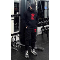 Bộ nỉ nam thể thao lá D2 , set quần áo nam thu đông, áo hoodie  mũ 2 lớp , chất nỉ dầy dặn không xù, xưởng Thị Mỡ