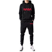 Bộ nỉ nam thể thao nasa, set quần áo nam thu đông, áo hoodie  mũ 2 lớp , chất nỉ dầy dặn không xù,