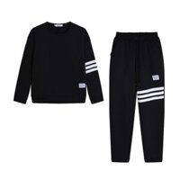 Bộ nỉ nam thu đông chất vải nỉ bông, Set đồ nam thu đông quần áo dài tay trẻ trung phong cách Hàn Quốc