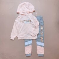 Bộ nỉ Orchestra áo hoodie cam Future - quần ghi size 3 - 12y