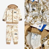 Bộ nỉ rằn ri vàng khoá kéo bé trai