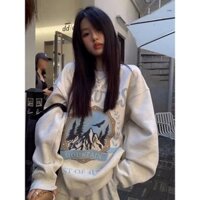 Bộ nỉ vải mềm mại, dáng rộng, màu ghi duy nhất