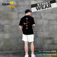 Bộ NKE , Siêu Đẹp Hè 2025_ Quần Nỉ Chân Cua_Áo Vải Cotton 100%_Nam/Nữ_Full Tag Mac_SET06