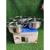 Bộ nồi 3 inox Shapr, bộ 3 nồi đun bếp ga, bếp từ , bếp Hồng ngoại, bếp điện