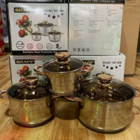 Bộ Nồi 3 Món 5 Đáy SHARP-SH 368,Inox 304 Cao Cấp,Hàng Chính Hãng