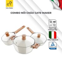 Bộ nồi 3 sản phẩm Nồi/quáng chảo chống chính Bát Giác Cate Maker INFINITE SERIES