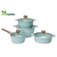 BỘ NỒI 4 ECORAMIC PLATINUM ĐÁY TỪ ( QUÁNH 16CM, NỒI 18CM, NỒI 20CM,NỒI 22CM) CHÍNH HÃNG 100%